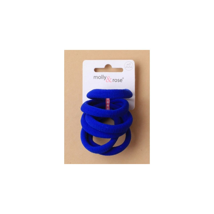 Picture of 6809-ELASTICS - CARD OF 6 THICK ROYAL BLUE JERSEY FABRIC END